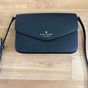 Kate Spade Black Leather Crossbody Bag with Adjustable Strap